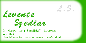 levente szedlar business card